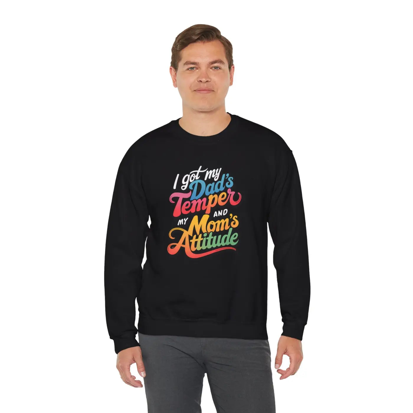 Dad’s Temper Mom’s Attitude Heavy Blend Sweatshirt - Dipaliz