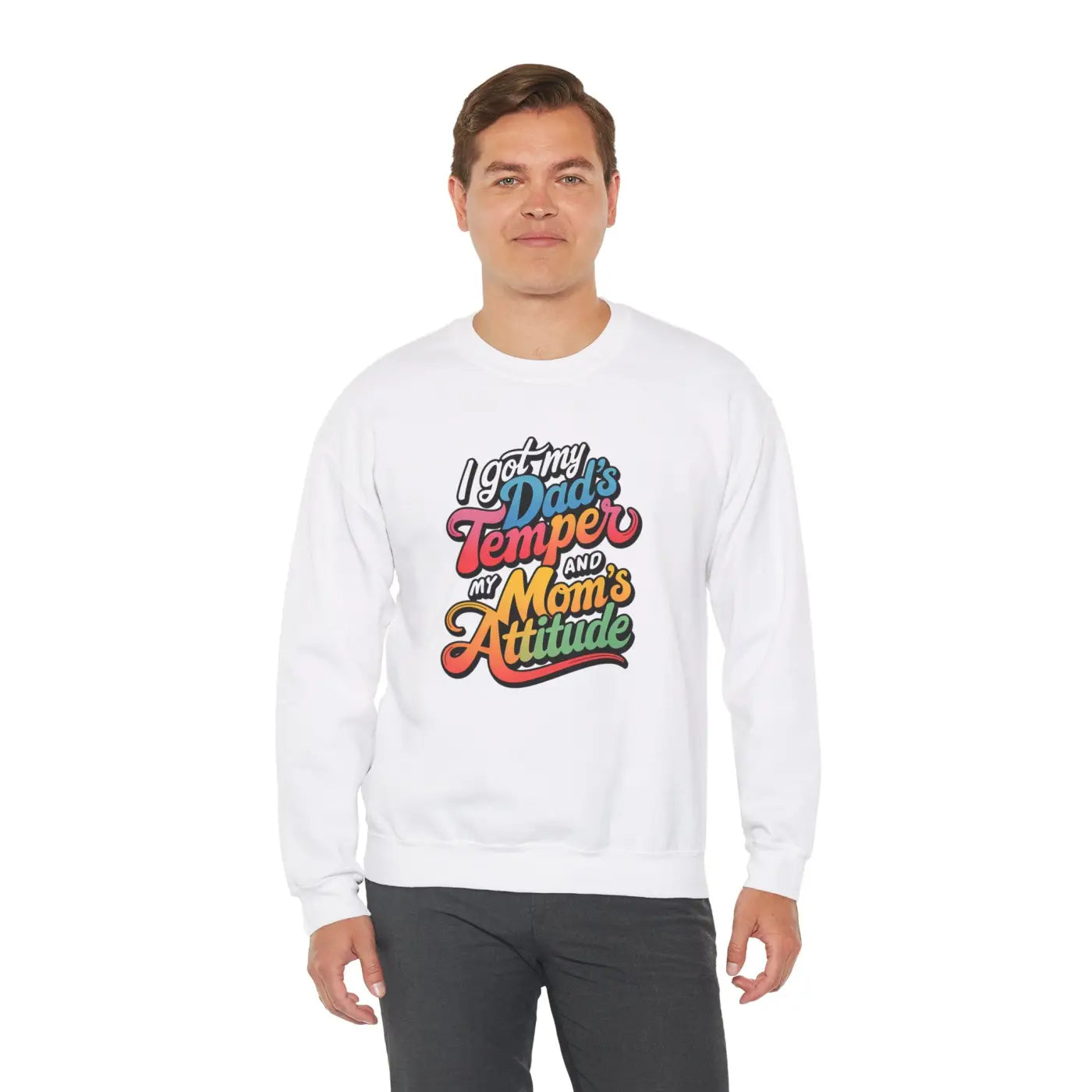 Dad’s Temper Mom’s Attitude Heavy Blend Sweatshirt - Dipaliz