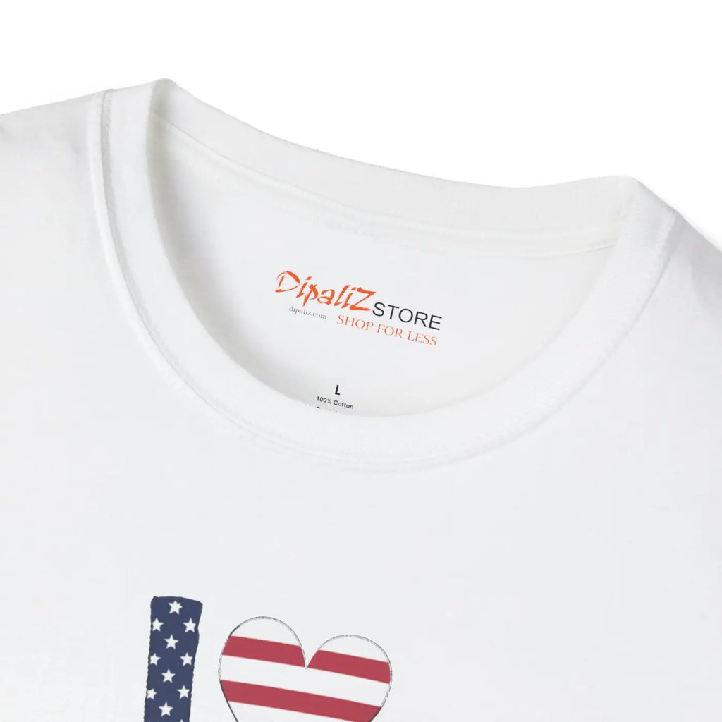 Usa Heart Bear T-shirt – Cotton Unisex Tee - Dipaliz