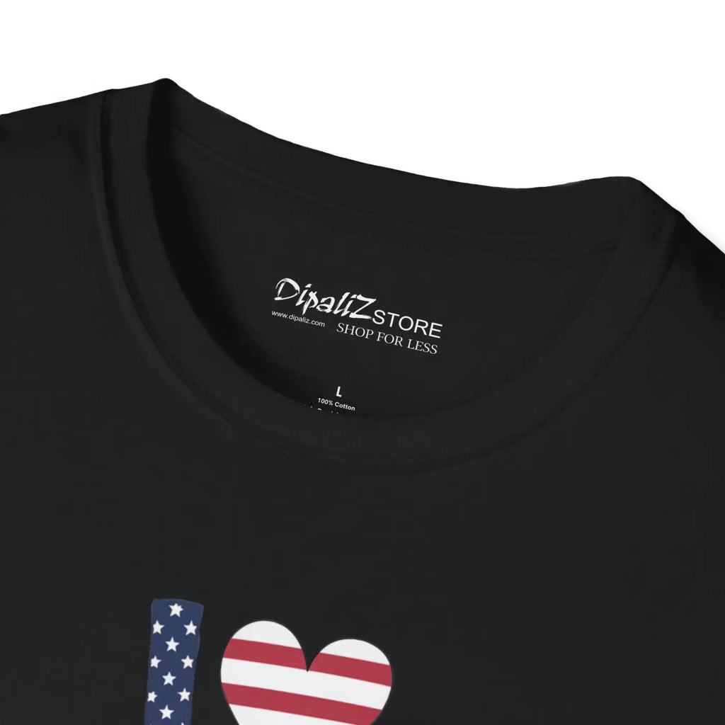 Usa Heart Bear T-shirt – Cotton Unisex Tee - Dipaliz