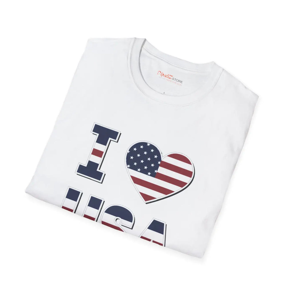 I Heart Usa Patriotic Tee – Soft Cotton - Dipaliz