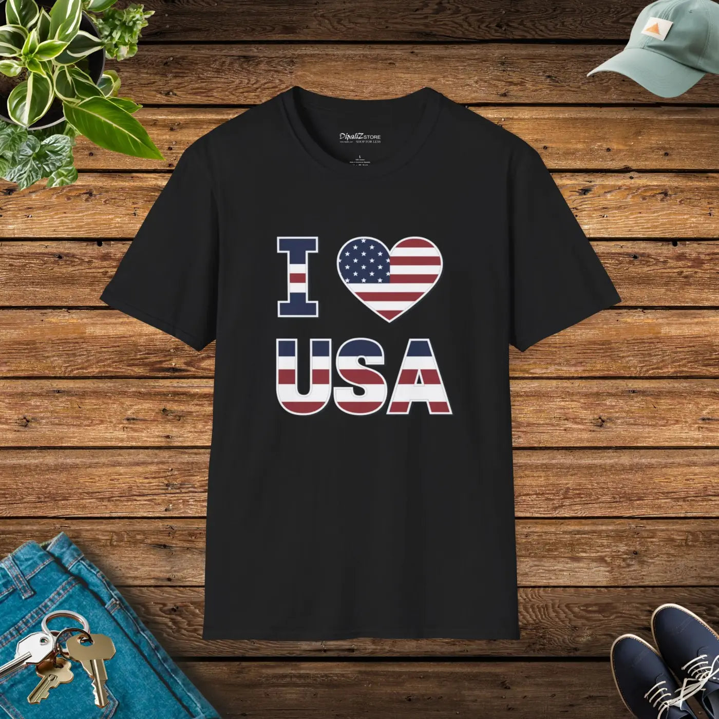I Heart Usa Patriotic Tee – Soft Cotton - Dipaliz