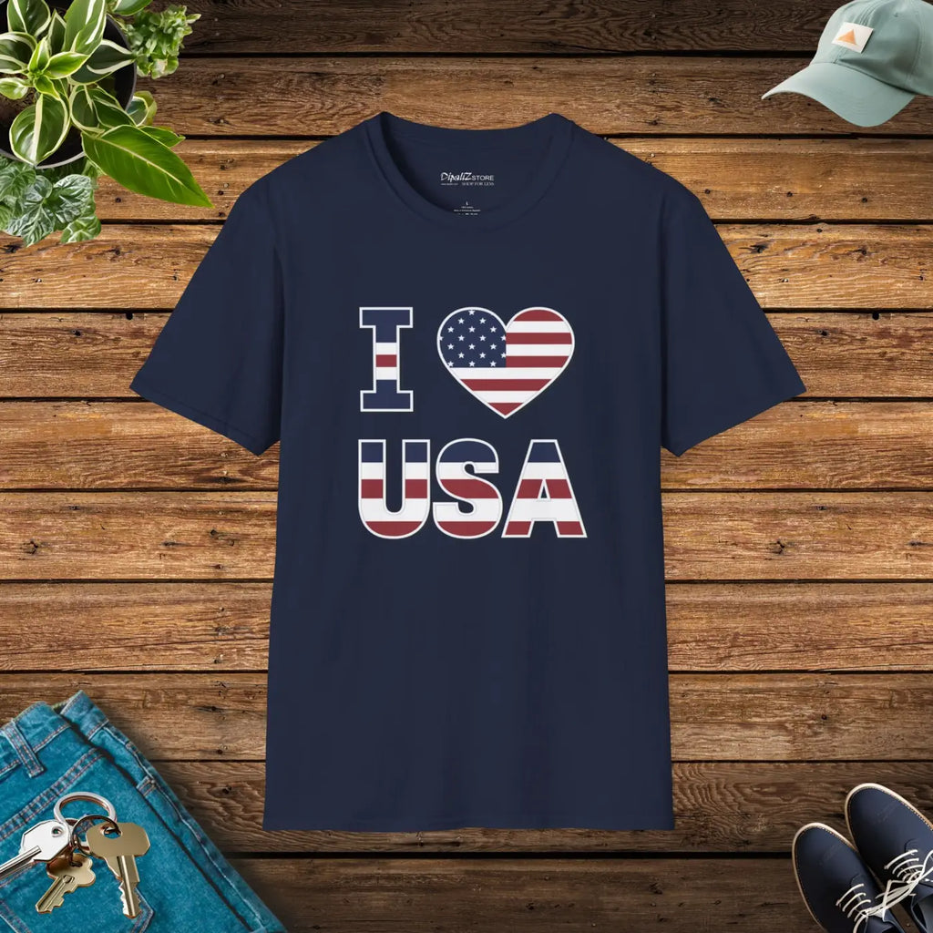 I Heart Usa Patriotic Tee – Soft Cotton - Dipaliz