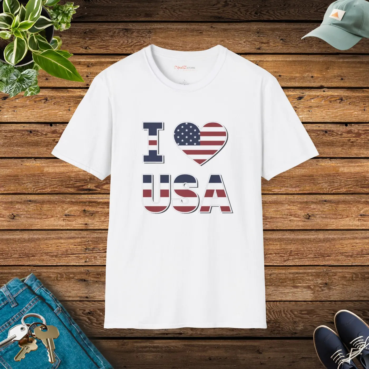 I Heart Usa Patriotic Tee – Soft Cotton - Dipaliz