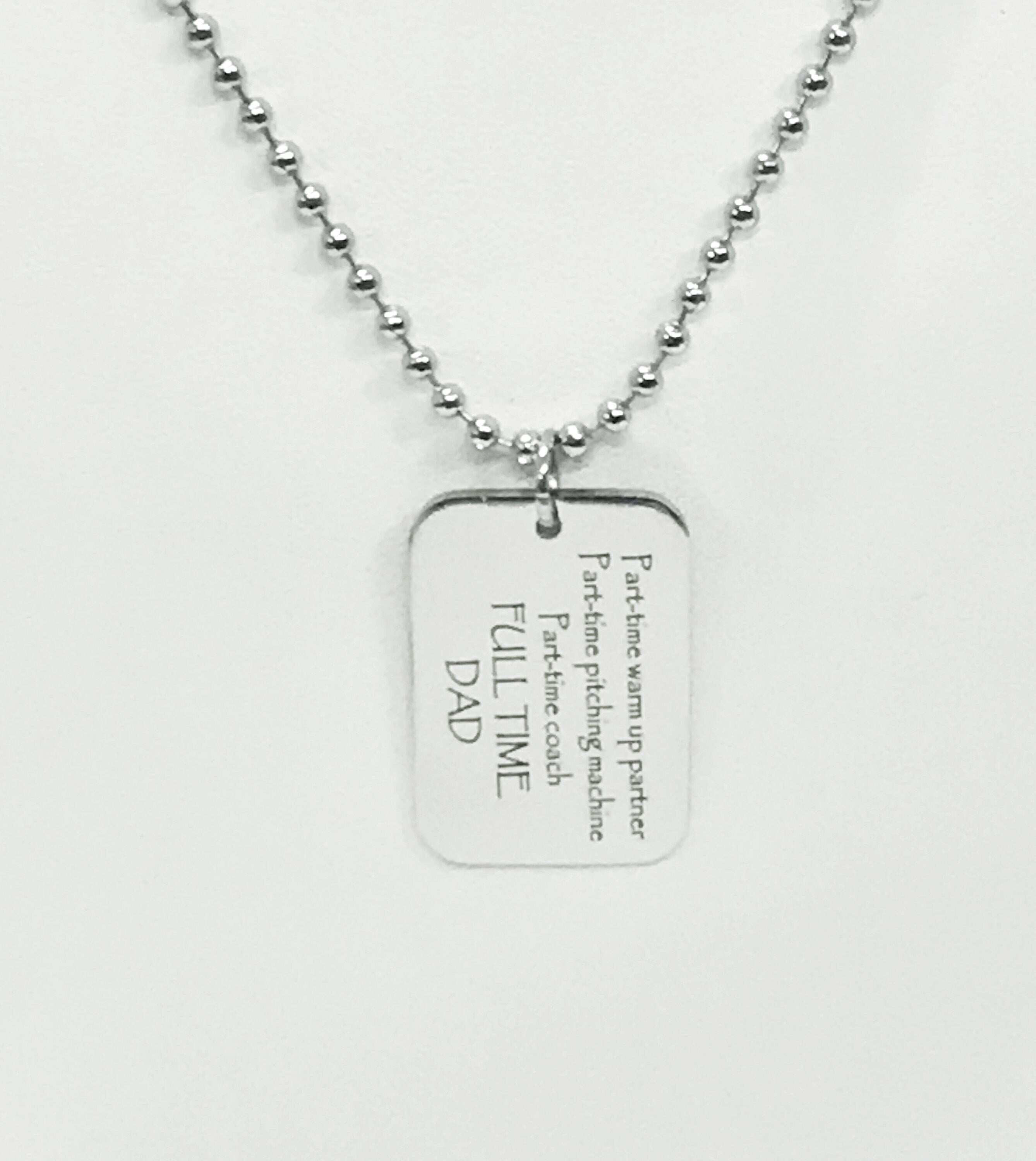 Softball Dad Necklace, Softball Dad Gift, Softball Dad Charm, Dad Coach Gift, Fathers Day Gift,  Part-Time Coach, Full Time Dad Gift