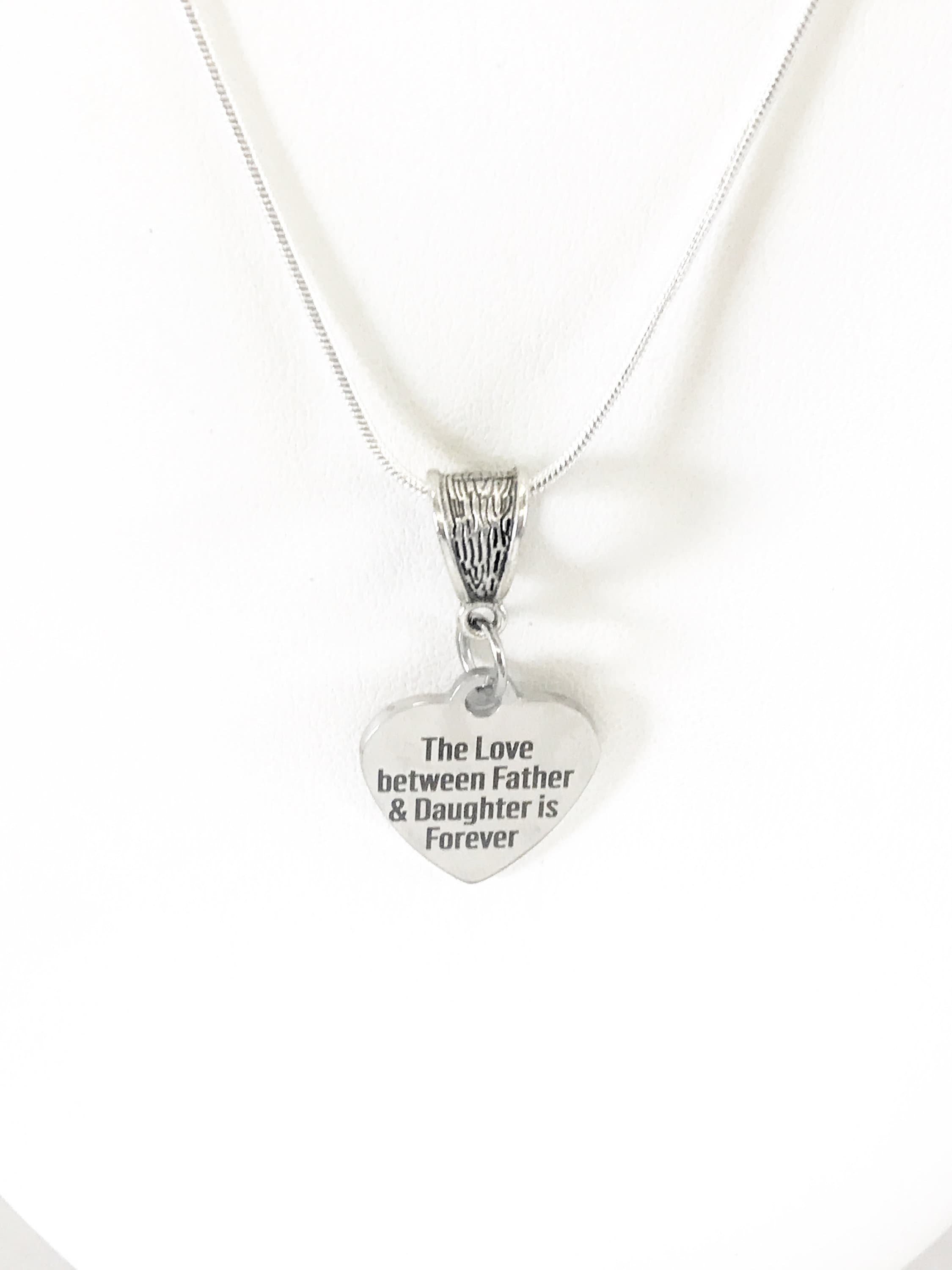 The Love Between Father And Daughter Is Forever Necklace, Wedding Gift For Daughter, Remembering Dad, Graduation Necklace Gift for Her