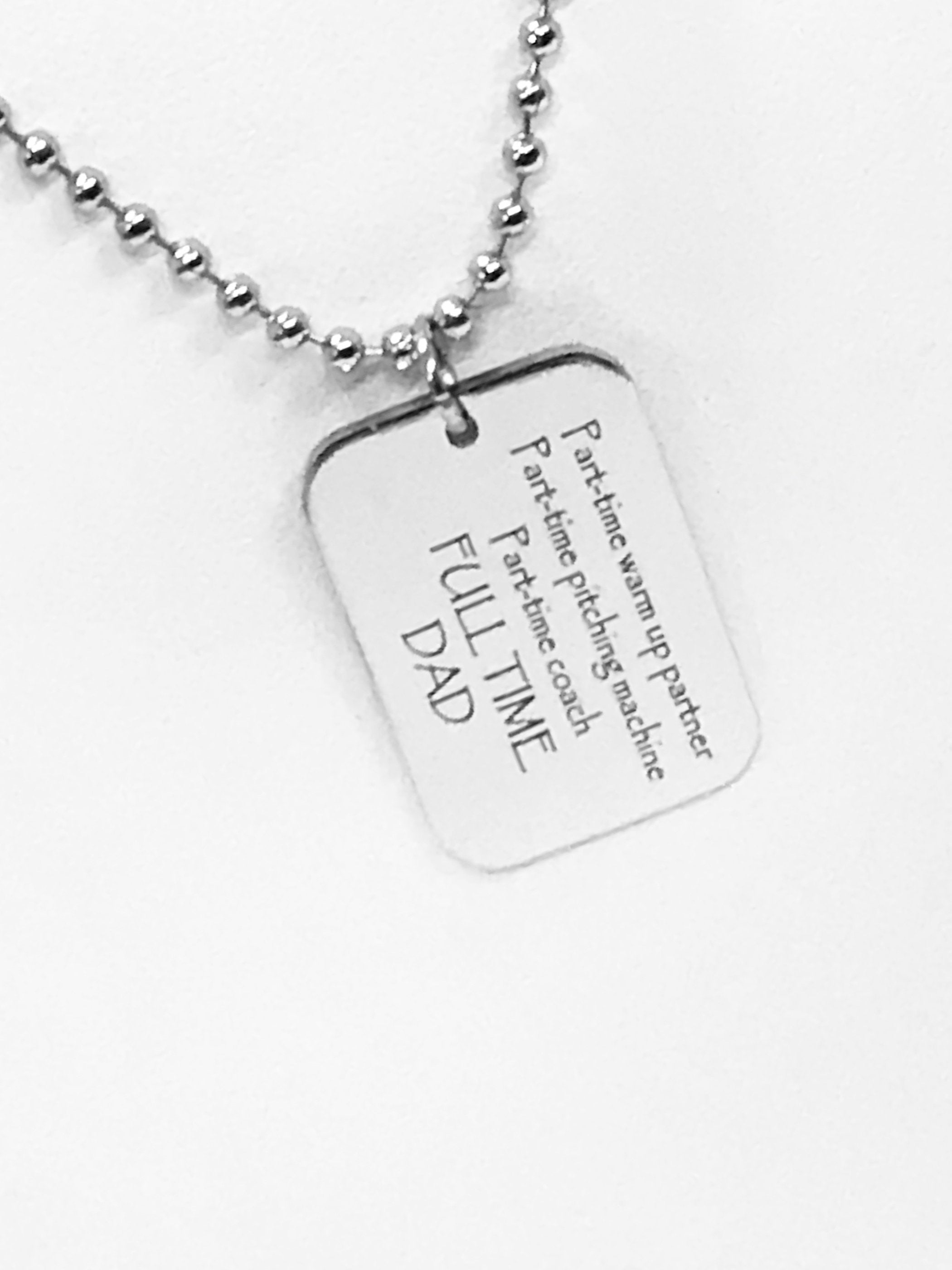 Softball Dad Necklace, Softball Dad Gift, Softball Dad Charm, Dad Coach Gift, Fathers Day Gift,  Part-Time Coach, Full Time Dad Gift