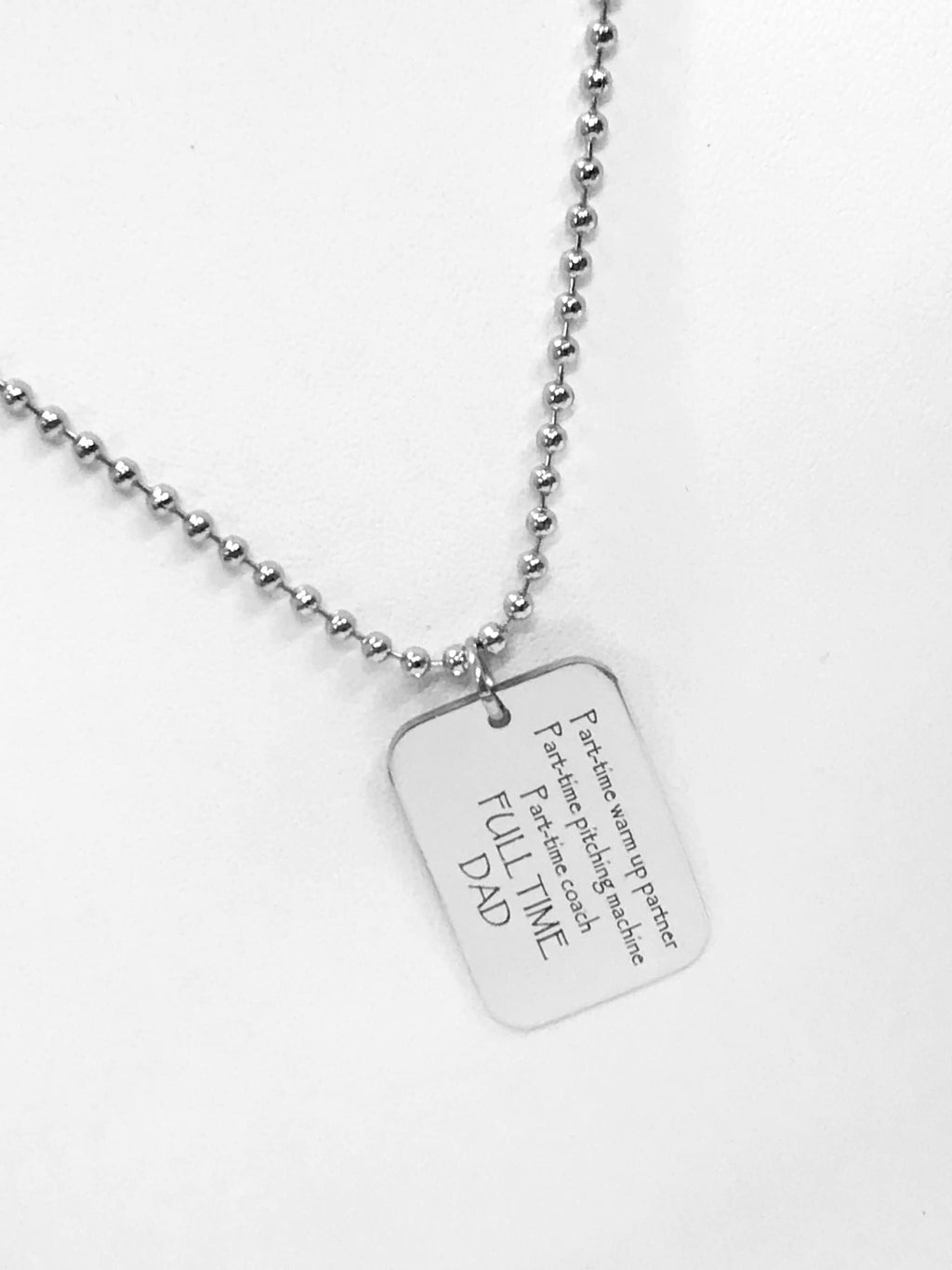 Softball Dad Necklace, Softball Dad Gift, Softball Dad Charm, Dad Coach Gift, Fathers Day Gift,  Part-Time Coach, Full Time Dad Gift