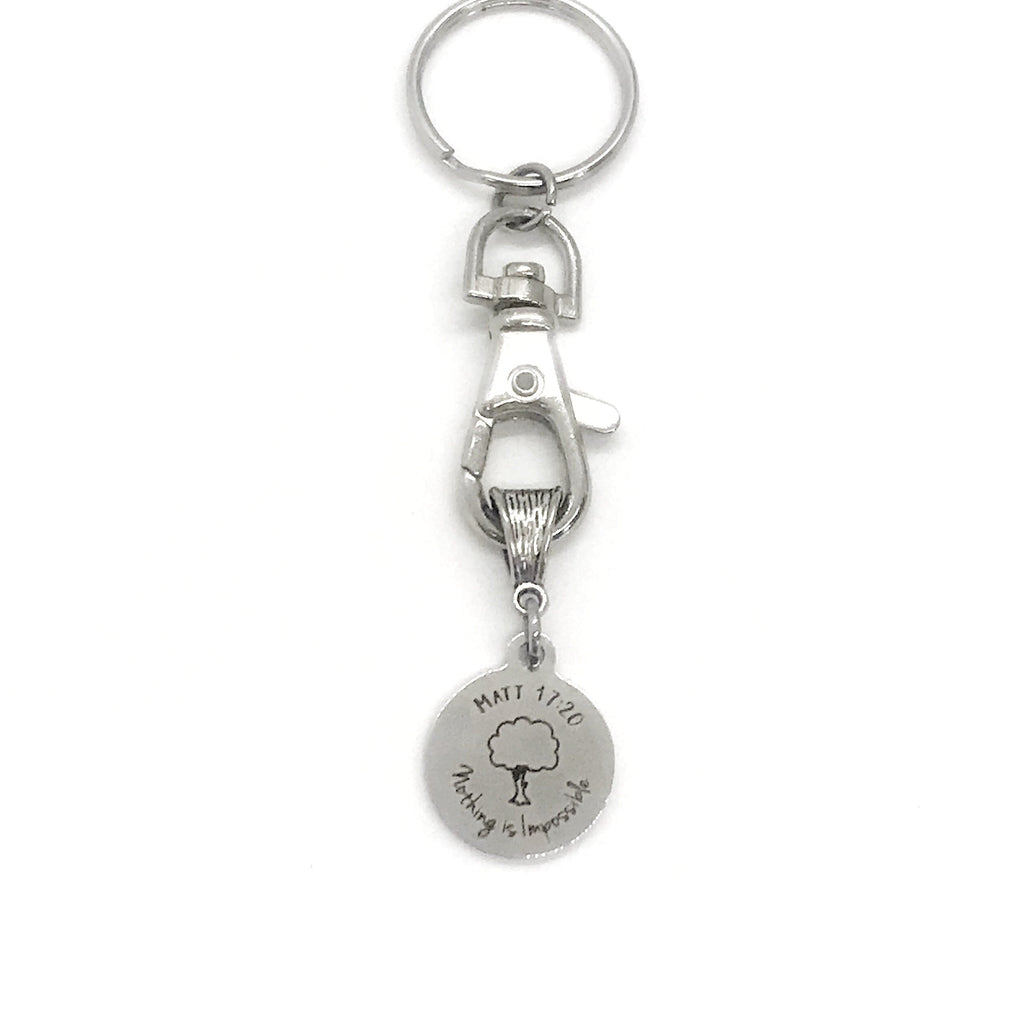 Mustard Seed Faith Keychain, Matthew 17 20 Keychain, Nothing Is Impossible, Christian Gift, Christian Keychain, Scripture Gift, Bible Verse