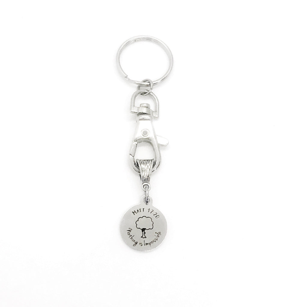 Mustard Seed Faith Keychain, Matthew 17 20 Keychain, Nothing Is Impossible, Christian Gift, Christian Keychain, Scripture Gift, Bible Verse