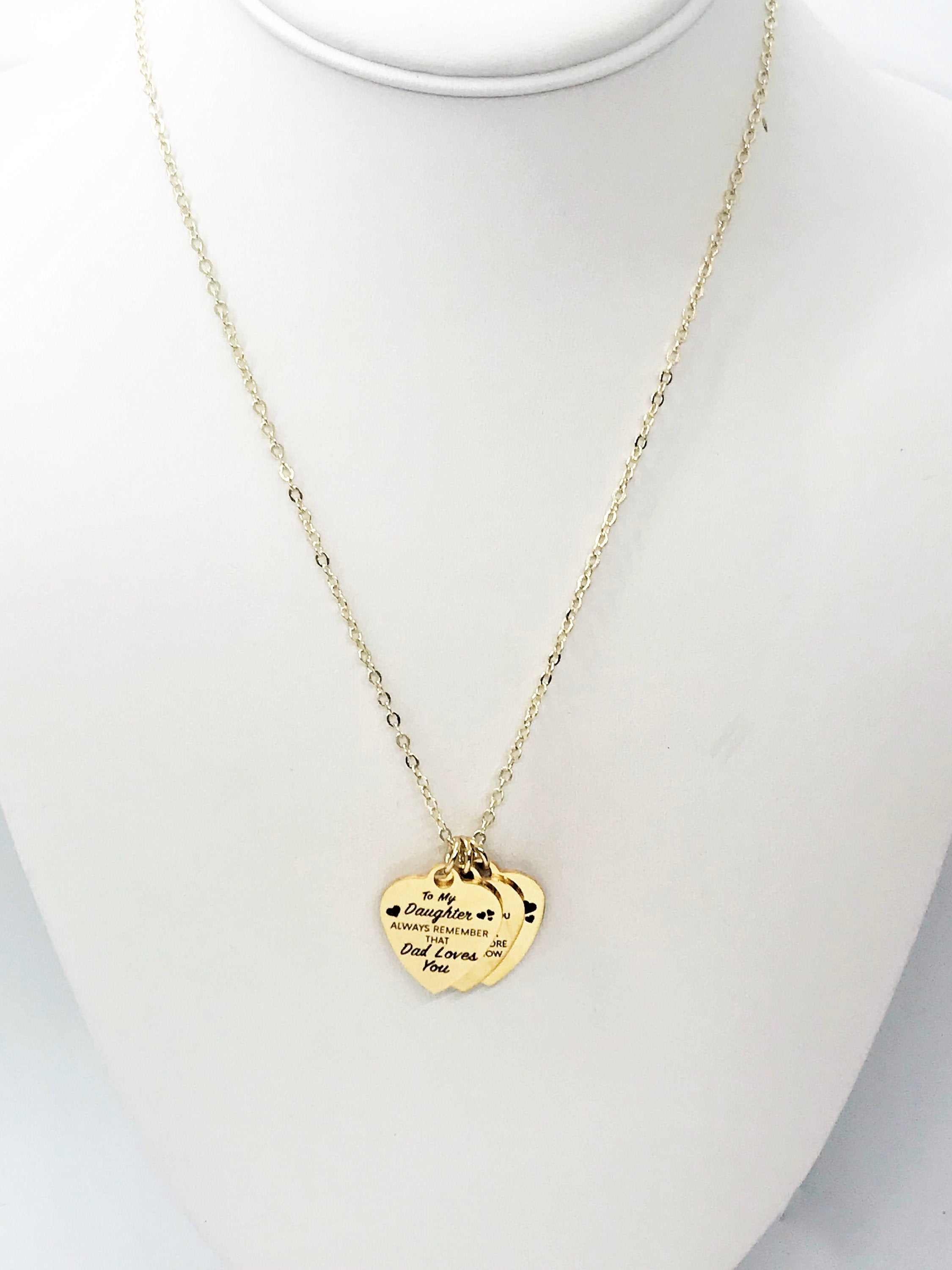 Daughter Gift, Daughter Necklace, Daughter Gift From Dad, Braver Stronger Smarter Loved Necklace, Dad Loves You Necklace, Daughter Jewelry