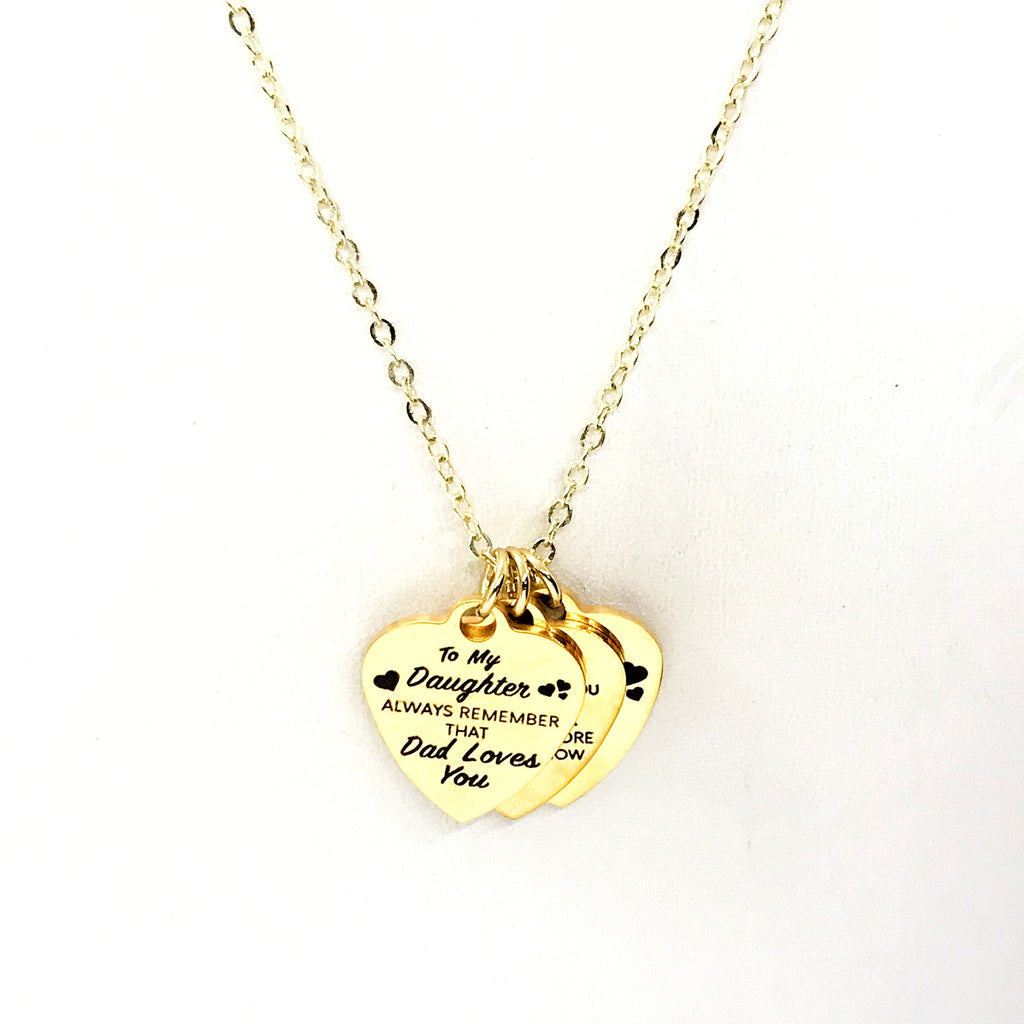 Daughter Gift, Daughter Necklace, Daughter Gift From Dad, Braver Stronger Smarter Loved Necklace, Dad Loves You Necklace, Daughter Jewelry