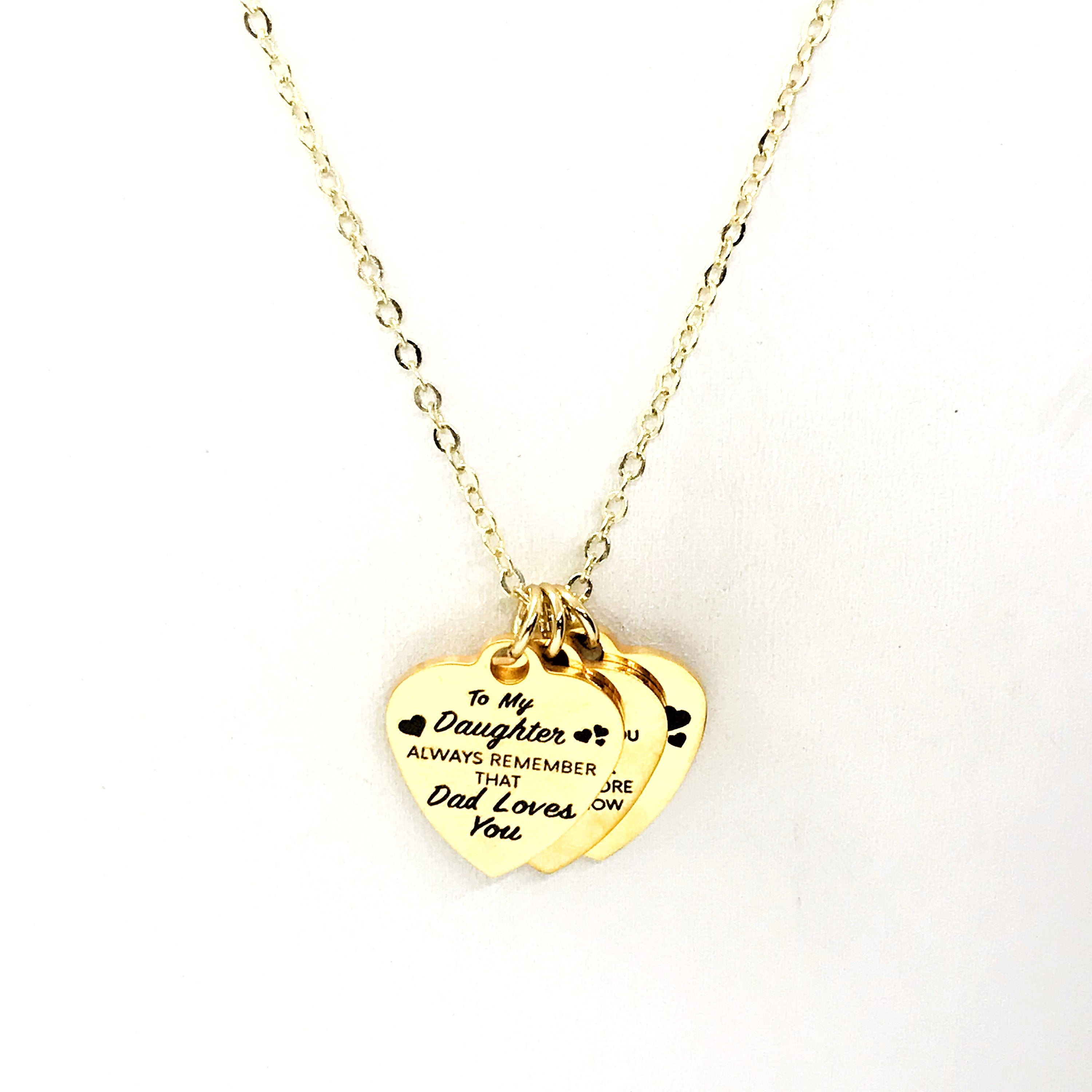Daughter Gift, Daughter Necklace, Daughter Gift From Dad, Braver Stronger Smarter Loved Necklace, Dad Loves You Necklace, Daughter Jewelry