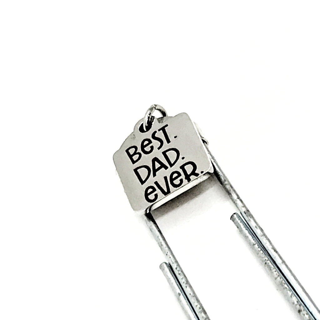 Dad Gift, Best Dad Ever Bookmark, Gift For Dad, Reader Gift, Gift From Kids, Paperclip Bookmark, Charm Bookmark, Gift for Him,  Husband Gift