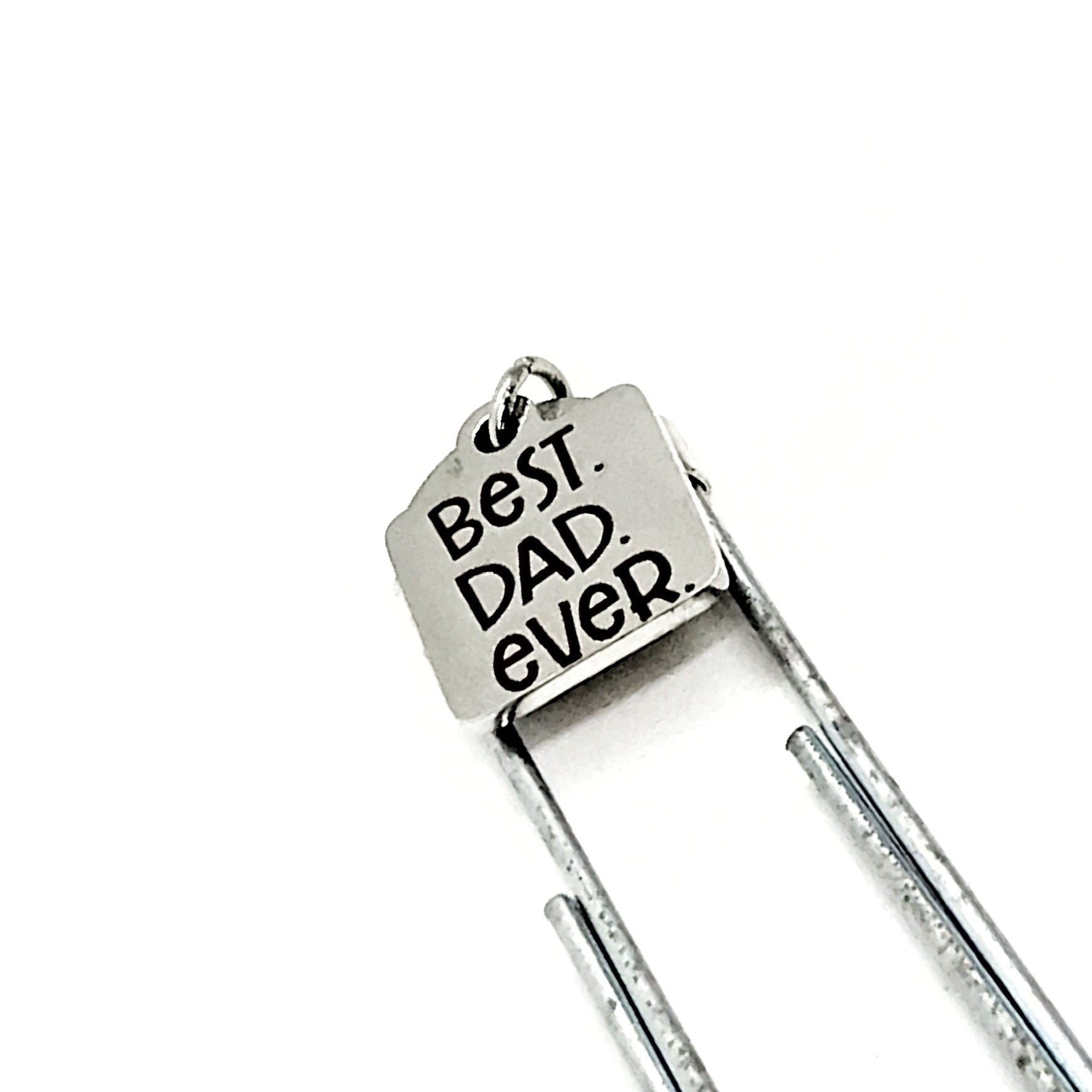 Dad Gift, Best Dad Ever Bookmark, Gift For Dad, Reader Gift, Gift From Kids, Paperclip Bookmark, Charm Bookmark, Gift for Him,  Husband Gift