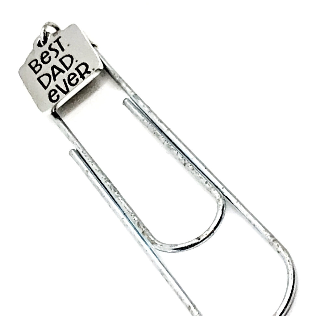 Dad Gift, Best Dad Ever Bookmark, Gift For Dad, Reader Gift, Gift From Kids, Paperclip Bookmark, Charm Bookmark, Gift for Him,  Husband Gift