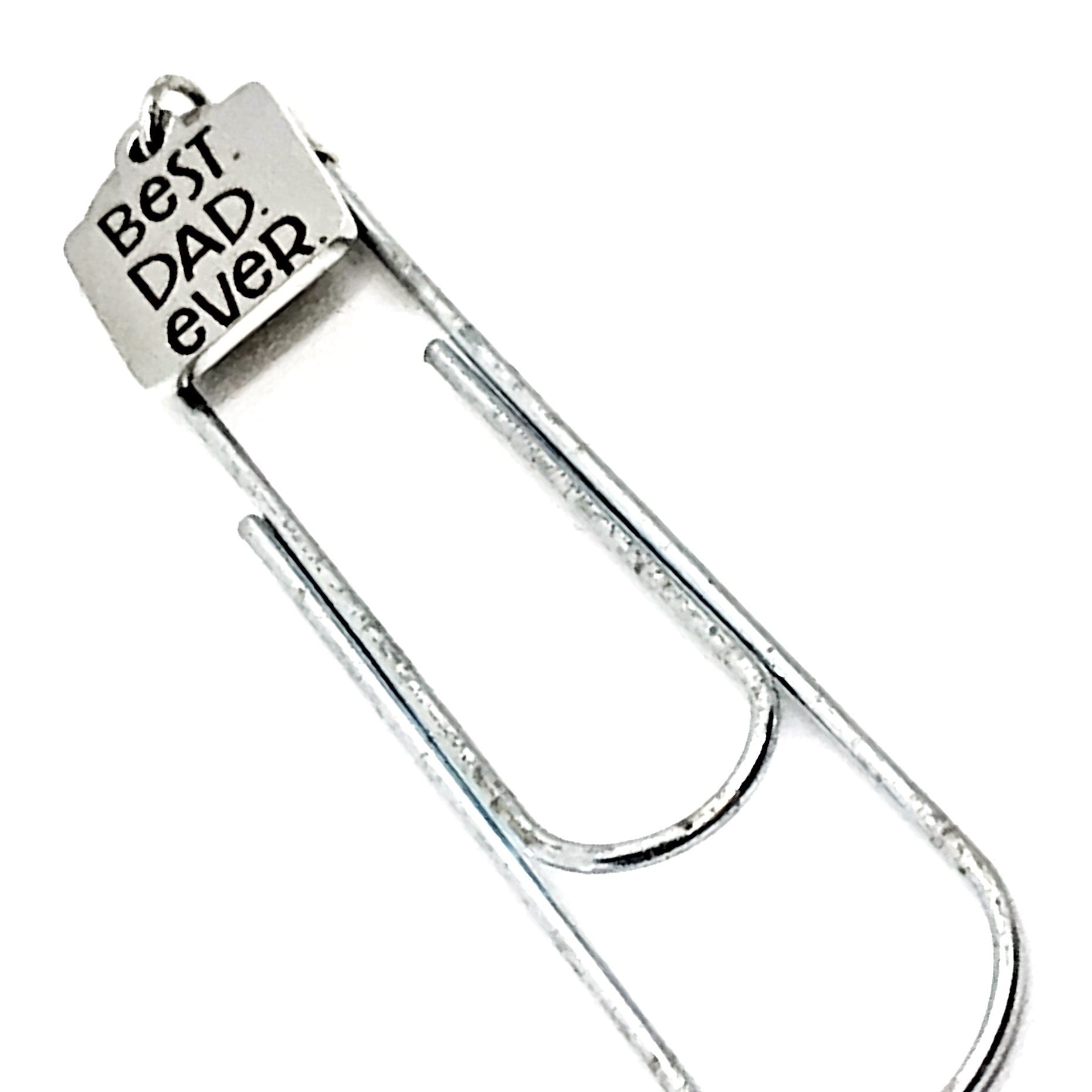 Dad Gift, Best Dad Ever Bookmark, Gift For Dad, Reader Gift, Gift From Kids, Paperclip Bookmark, Charm Bookmark, Gift for Him,  Husband Gift