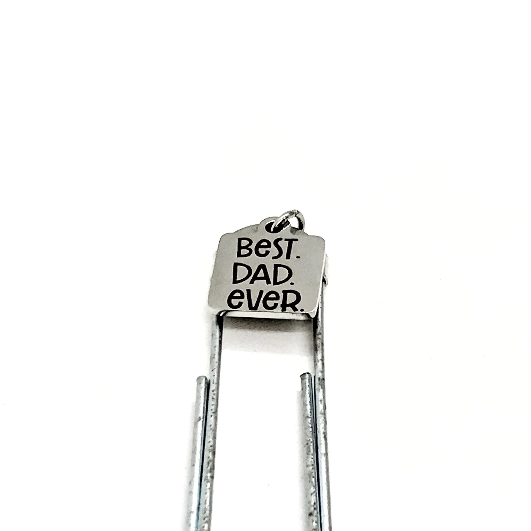 Dad Gift, Best Dad Ever Bookmark, Gift For Dad, Reader Gift, Gift From Kids, Paperclip Bookmark, Charm Bookmark, Gift for Him,  Husband Gift