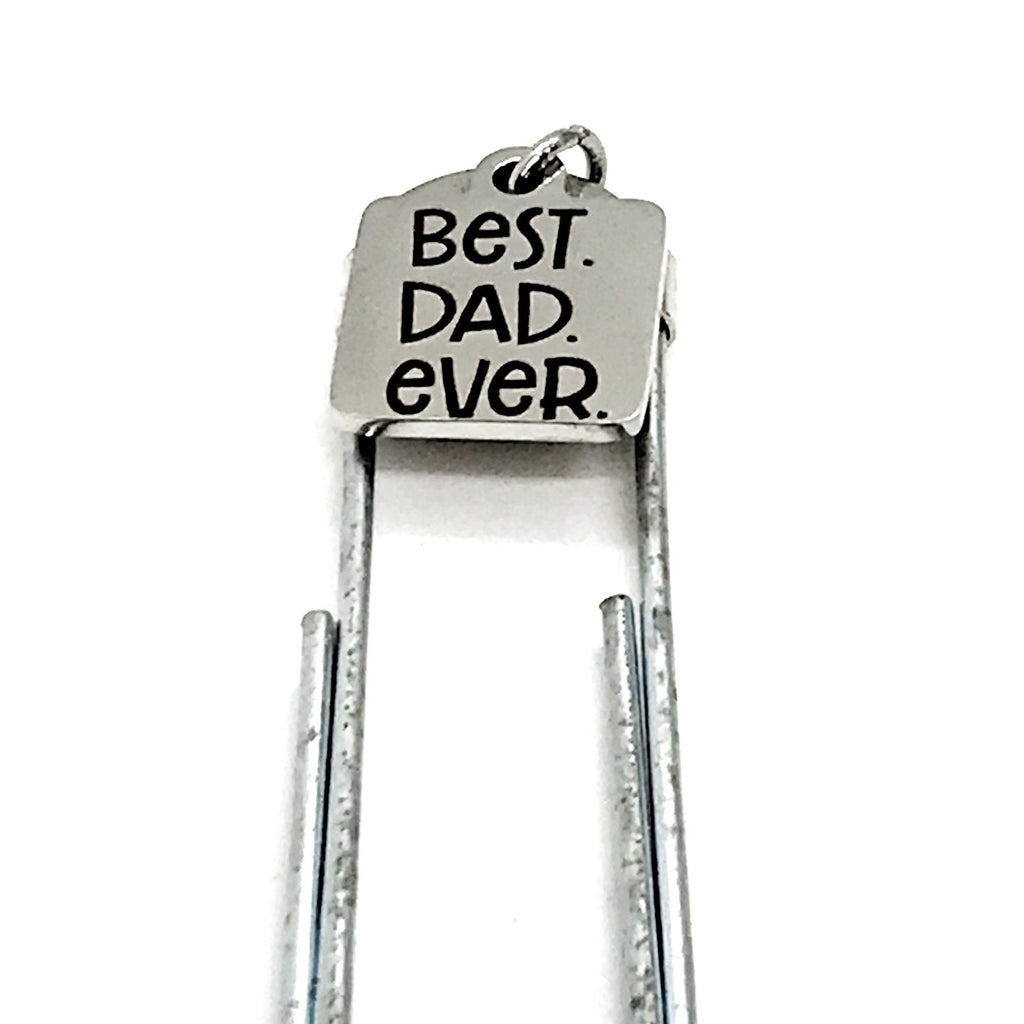 Dad Gift, Best Dad Ever Bookmark, Gift For Dad, Reader Gift, Gift From Kids, Paperclip Bookmark, Charm Bookmark, Gift for Him,  Husband Gift