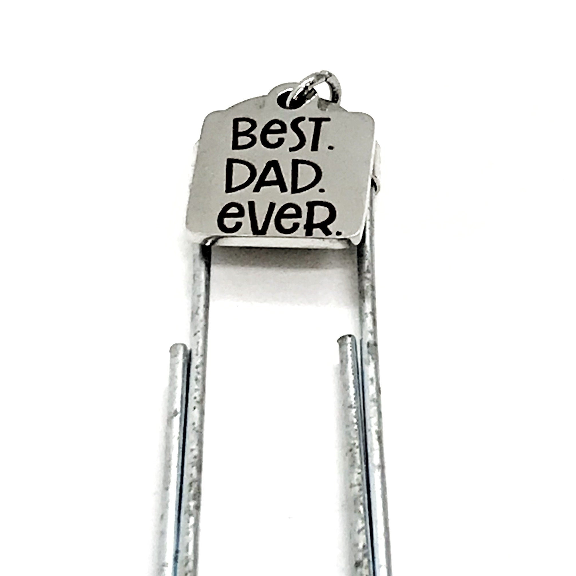 Dad Gift, Best Dad Ever Bookmark, Gift For Dad, Reader Gift, Gift From Kids, Paperclip Bookmark, Charm Bookmark, Gift for Him,  Husband Gift