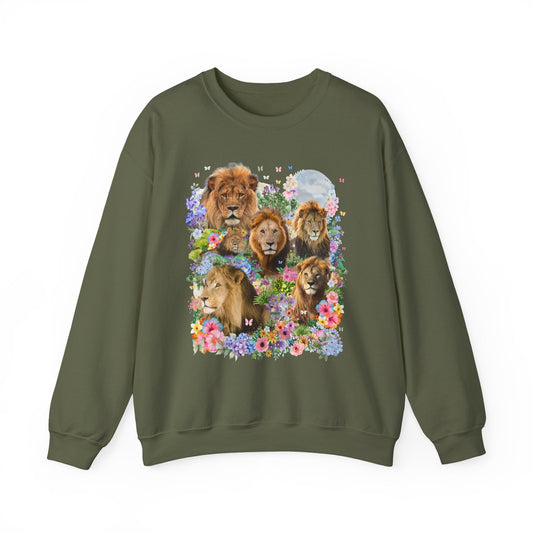 Lions in Flowers Sweatshirt