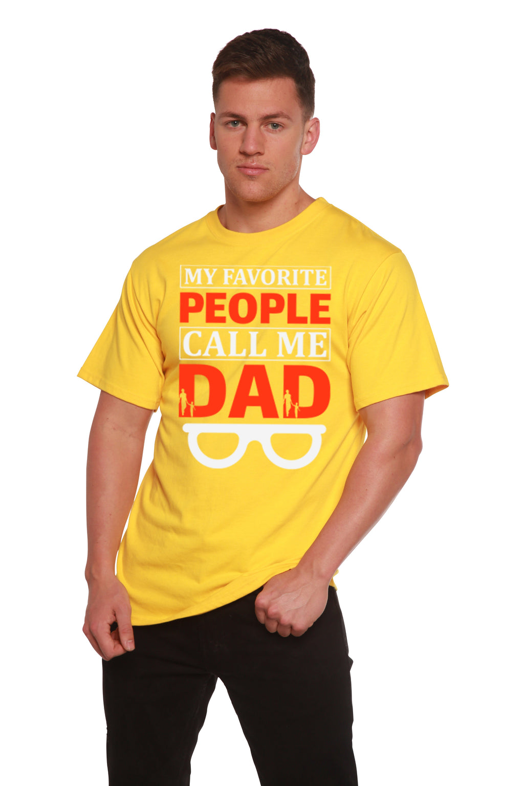My Favorite People Call Me Dad Men's Bamboo Viscose/Organic Cotton Short Sleeve Graphic T-Shirt