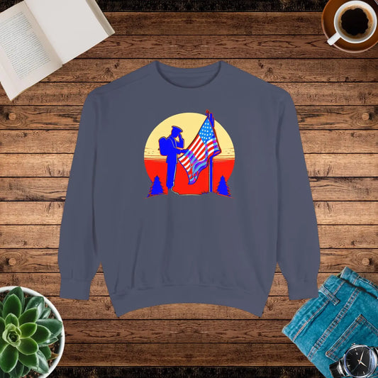 Cozy Garment-dyed Sweatshirt – Independence Day - Dipaliz