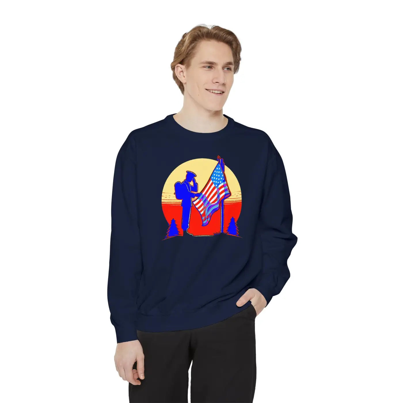 Cozy Garment-dyed Sweatshirt – Independence Day - Dipaliz