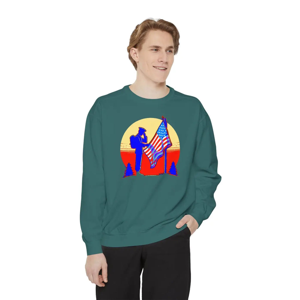 Cozy Garment-dyed Sweatshirt – Independence Day - Dipaliz