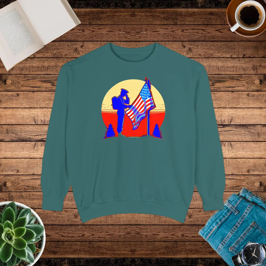 Cozy Garment-dyed Sweatshirt – Independence Day - Dipaliz