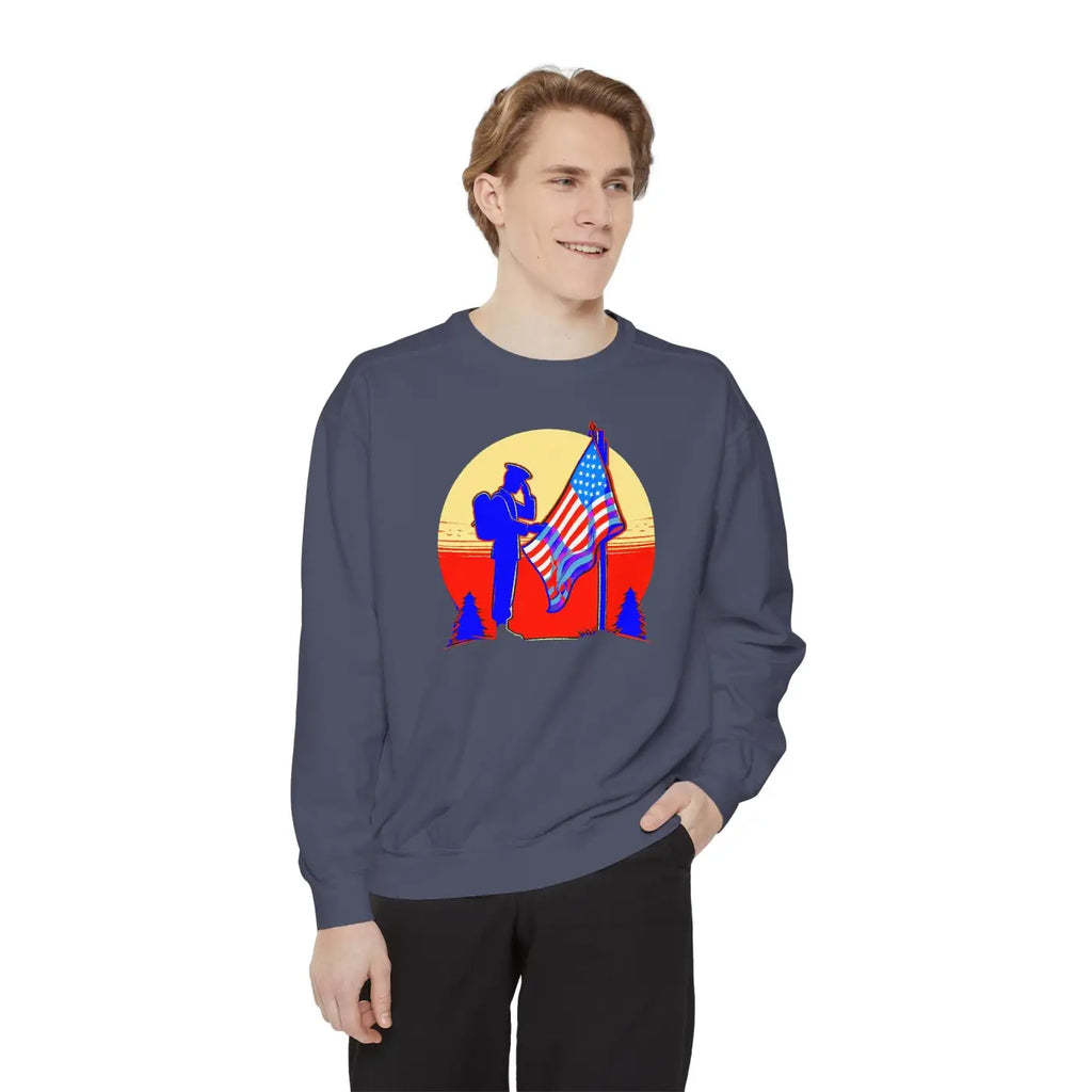 Cozy Garment-dyed Sweatshirt – Independence Day - Dipaliz