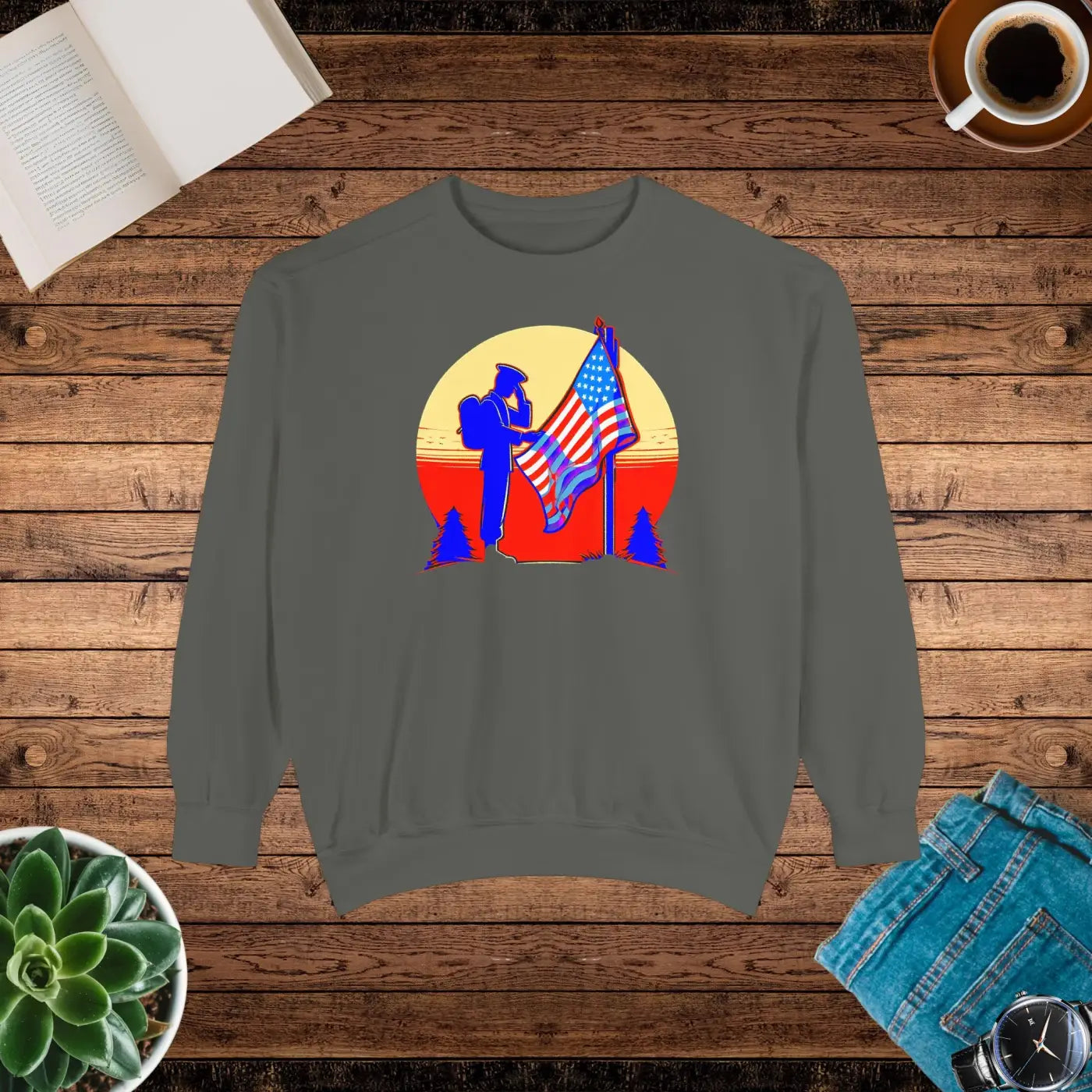 Cozy Garment-dyed Sweatshirt – Independence Day - Dipaliz