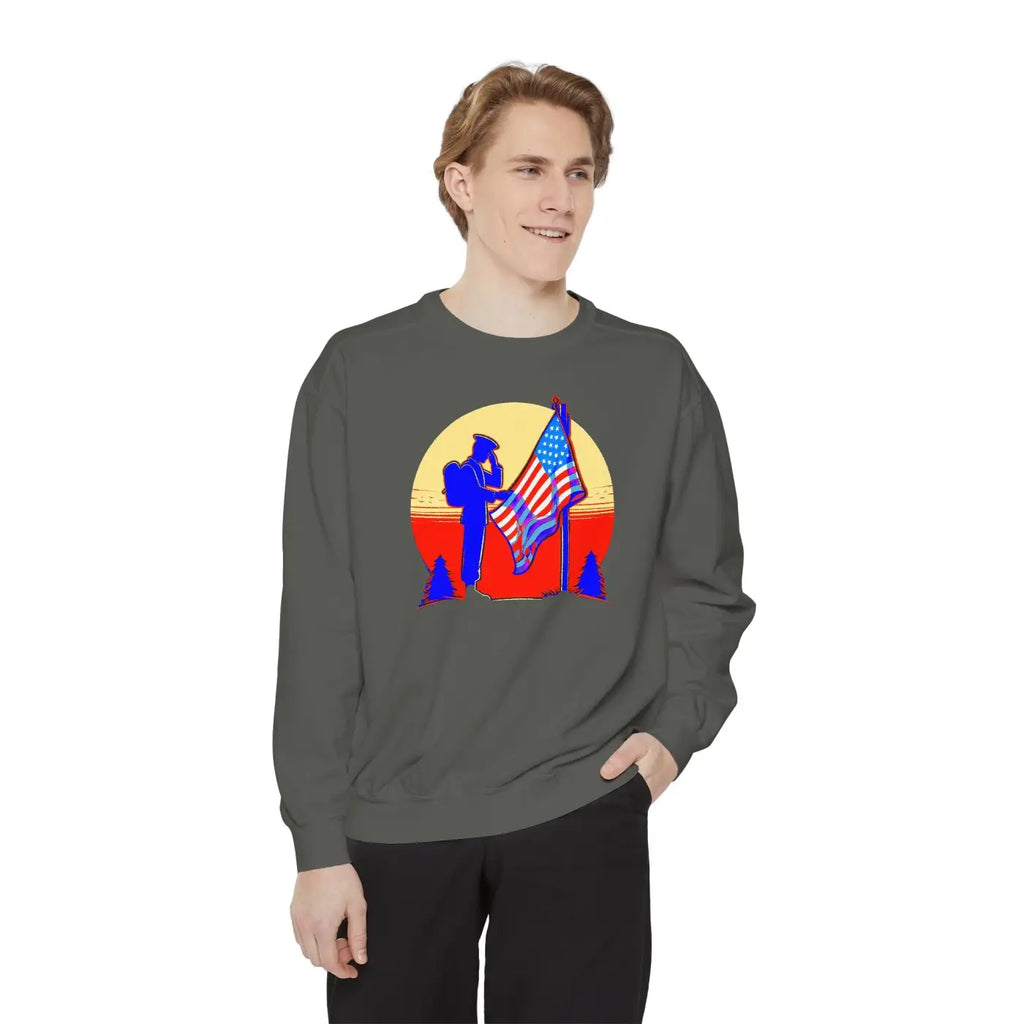 Cozy Garment-dyed Sweatshirt – Independence Day - Dipaliz