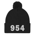 954 Area Code Pom-Pom Beanie