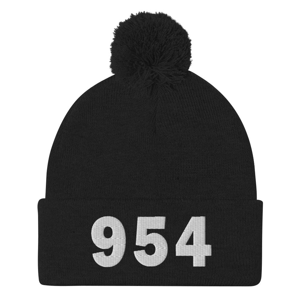 954 Area Code Pom-Pom Beanie
