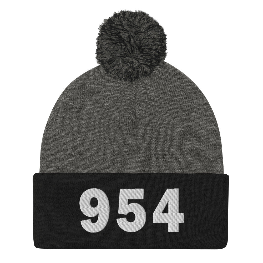 954 Area Code Pom-Pom Beanie