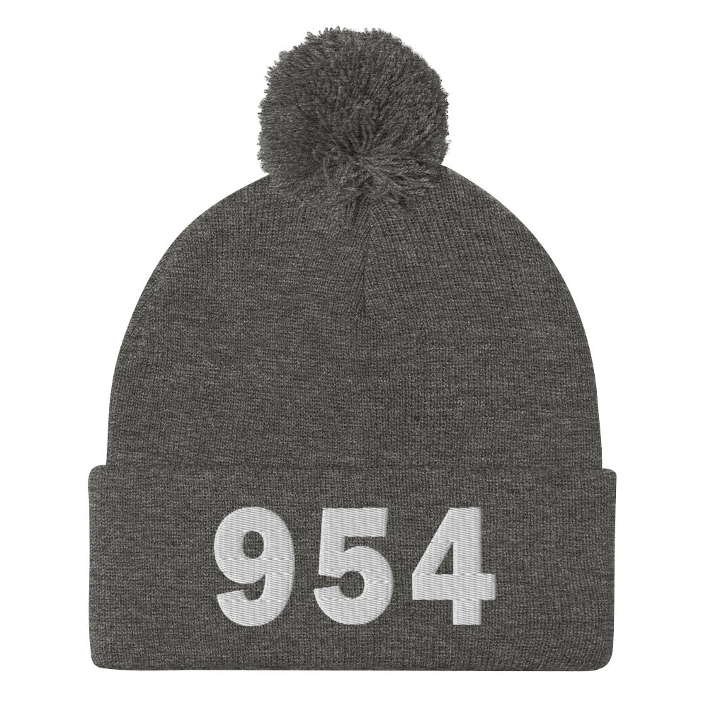 954 Area Code Pom-Pom Beanie