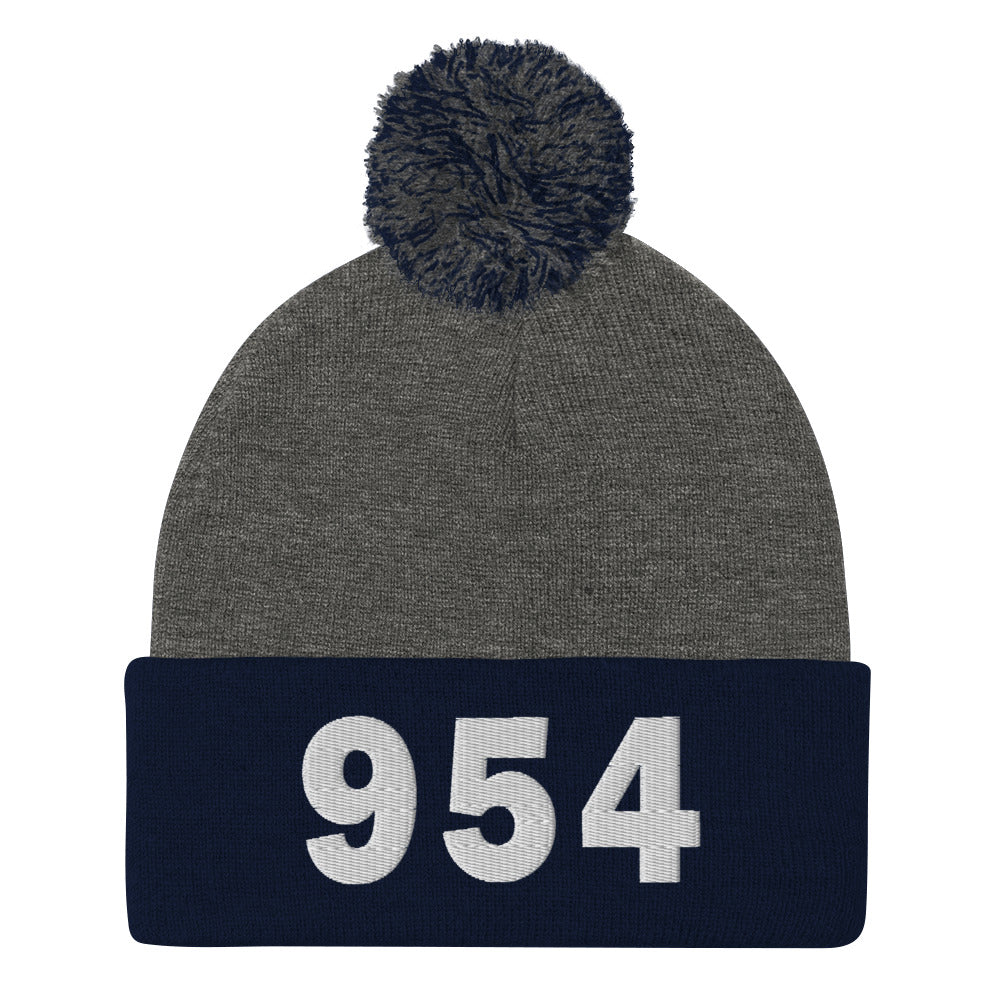 954 Area Code Pom-Pom Beanie