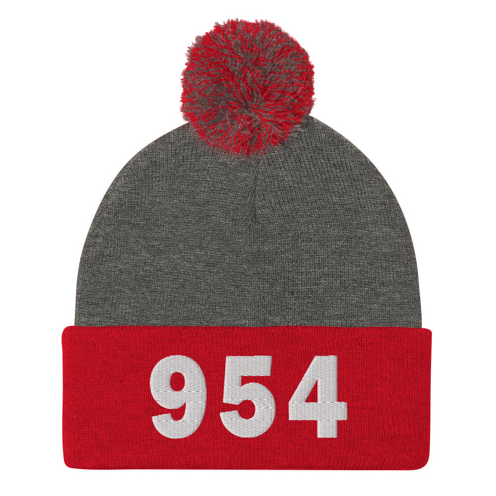 954 Area Code Pom-Pom Beanie