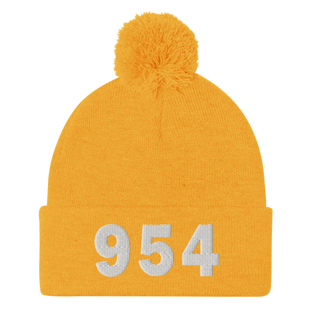 954 Area Code Pom-Pom Beanie