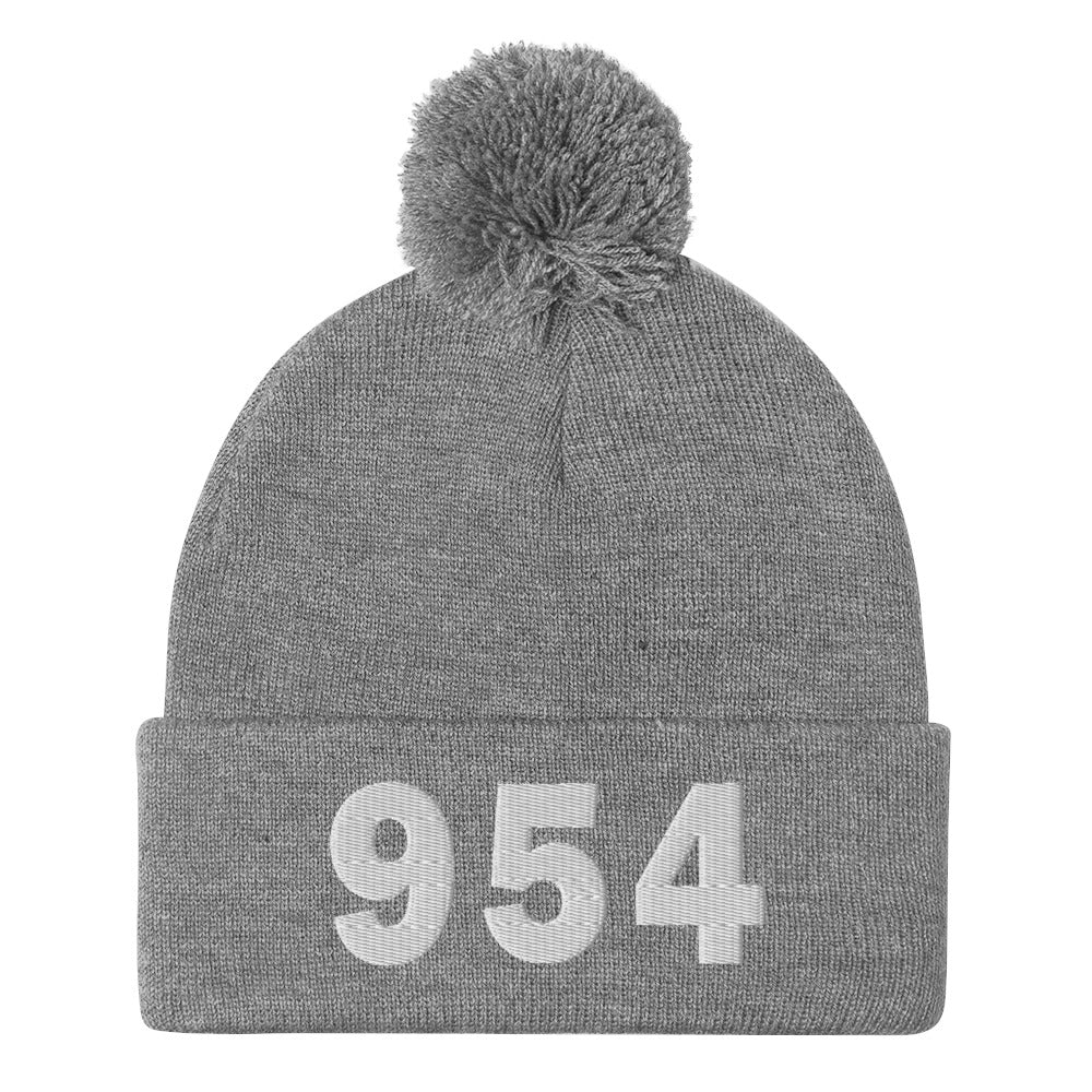 954 Area Code Pom-Pom Beanie