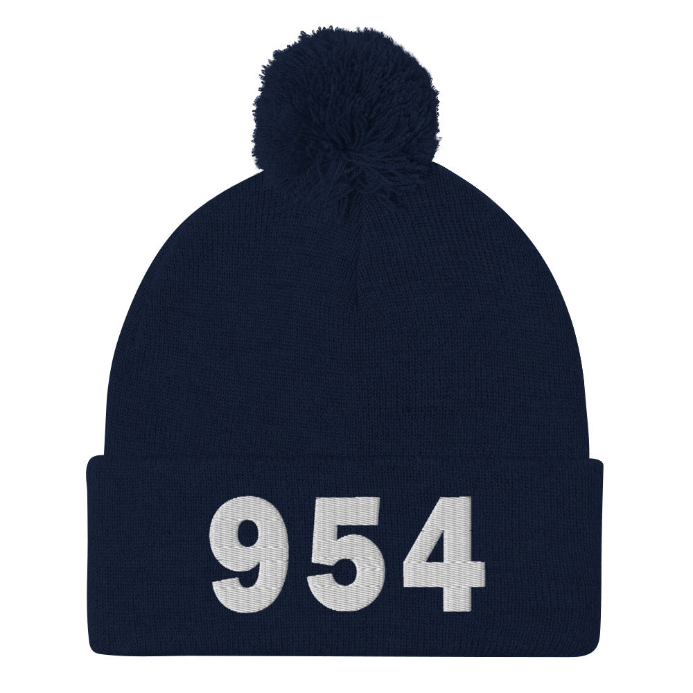 954 Area Code Pom-Pom Beanie