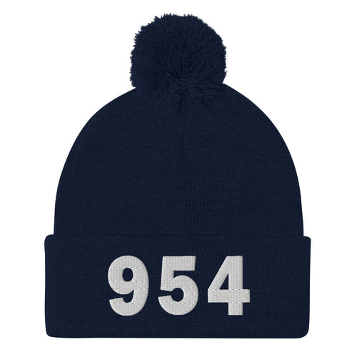 954 Area Code Pom-Pom Beanie