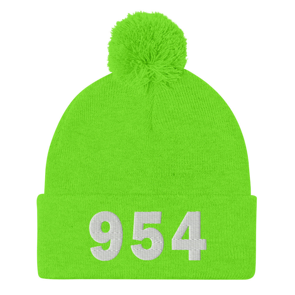 954 Area Code Pom-Pom Beanie
