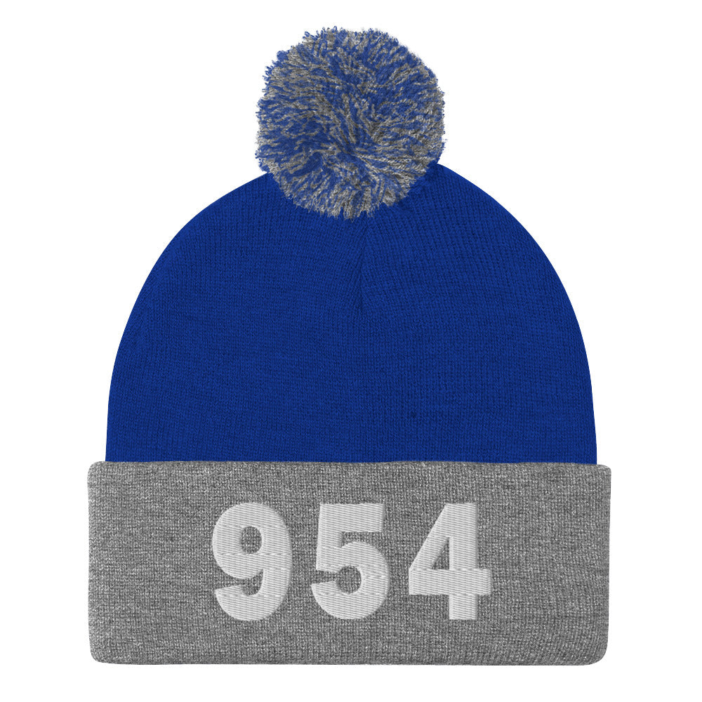 954 Area Code Pom-Pom Beanie
