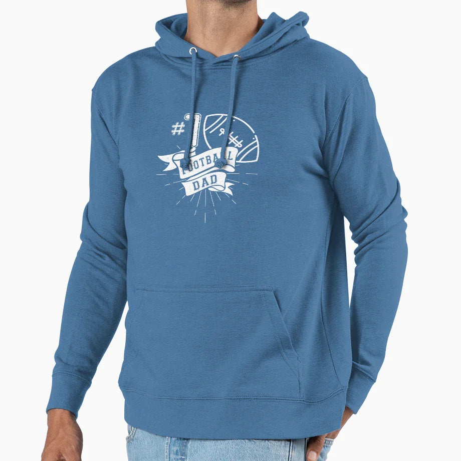 Mens 1 Football Dad Tees From Son Hoodie - Fun Novelty Design Men Women