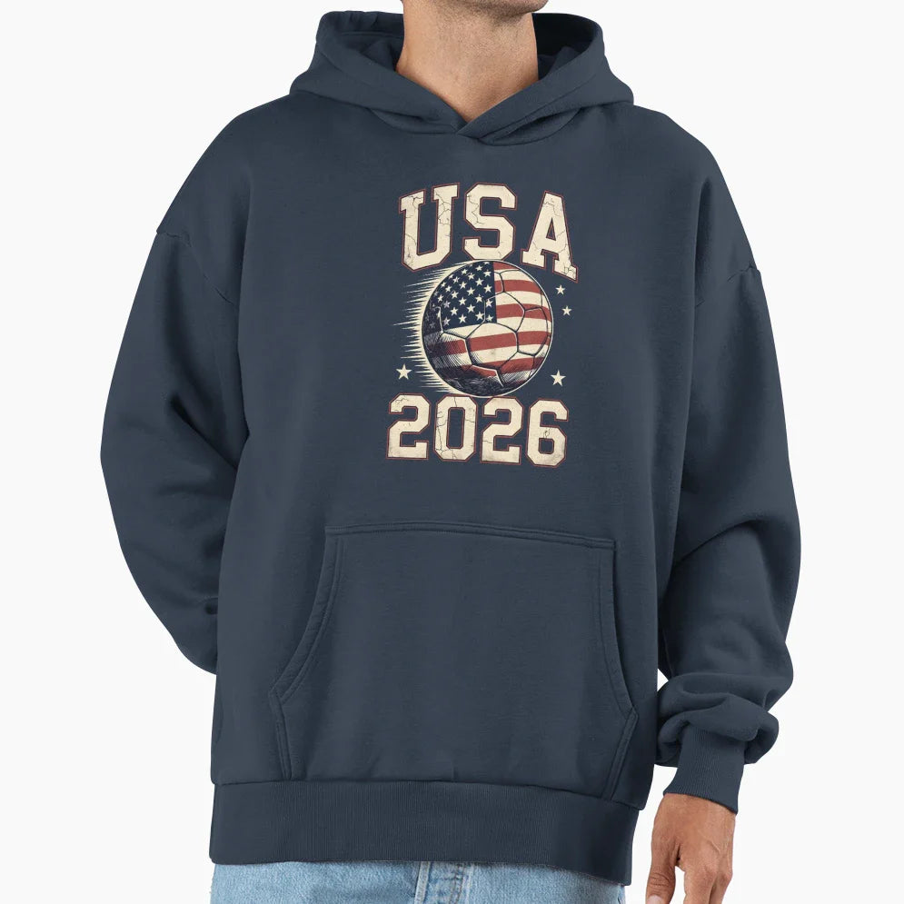 Usa Soccer 2026 Fan Hoodie - Streetwear Style Unisex