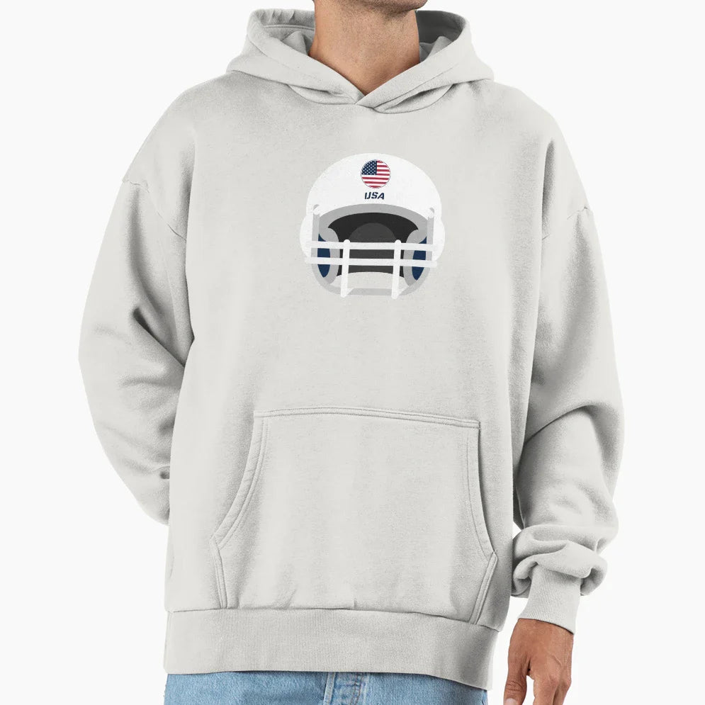 American Football Helmt Usa Hoodie - Minimalist Print for Adults