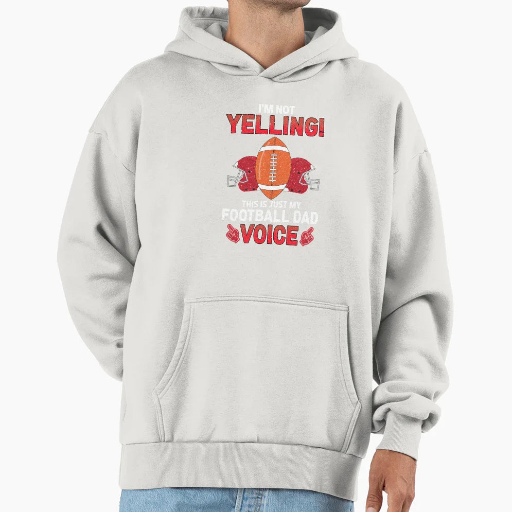 Mens Football Dad Funny Yelling Game Hoodie - Minimalist Print Men Women