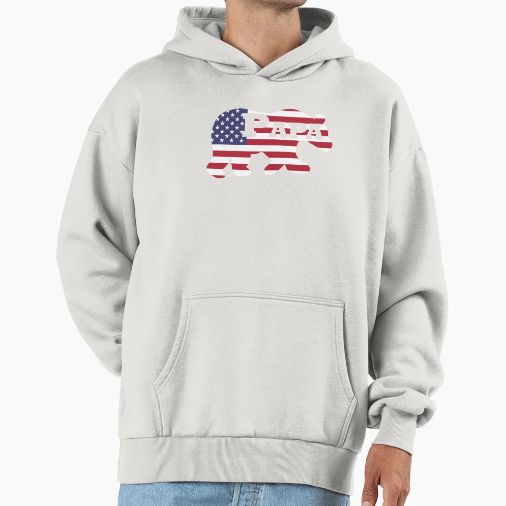 Papa Bear Usa Hoodie - Novelty Apparel Men Women